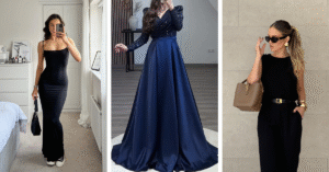 Blue and Black Dresses